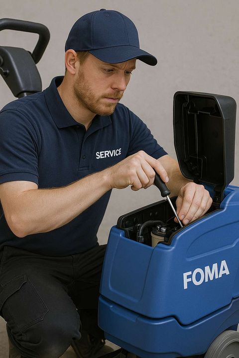 Servicetekniker i arbeid